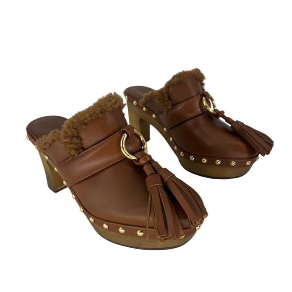 Ulla Johnson Vera Tassel Clogs in Brown - Picture 2 of 16